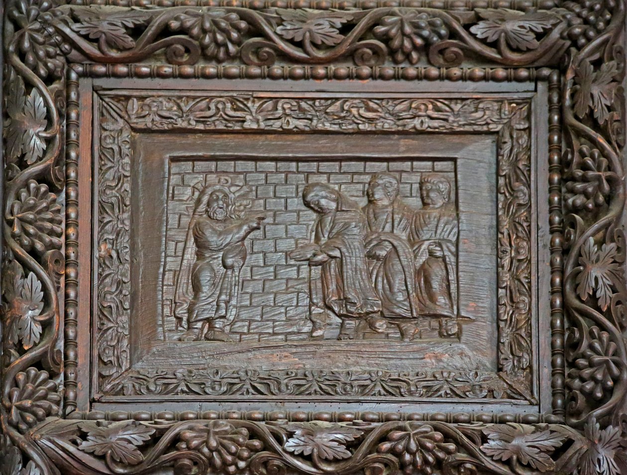 Panneau de la porte du 5ème siècle : le Christ ressuscité apparaît à ses disciples - Unknown