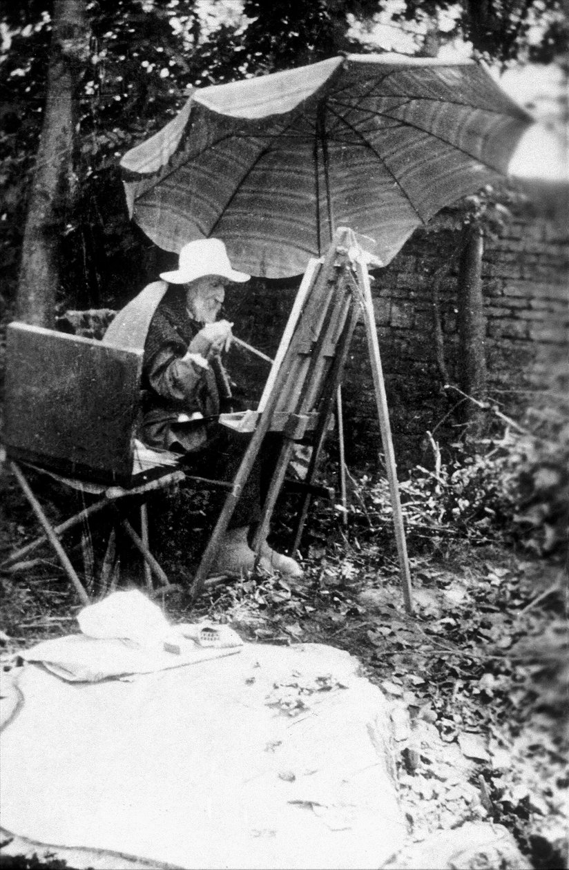Pierre Auguste Renoir (1841-1919) peignant avec deux mains, vers 1916-17 - Unknown