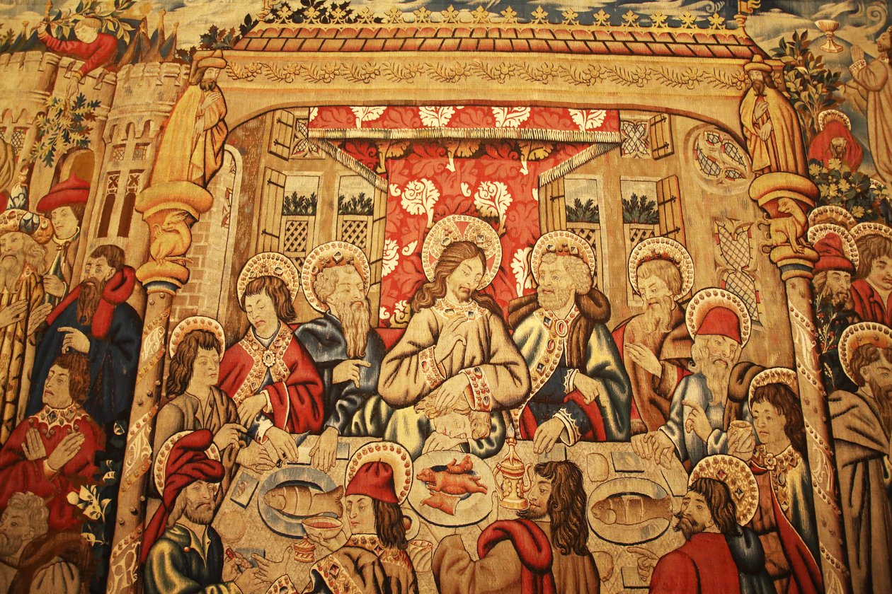 Musée du Vatican : tapisserie avec la Cène - (des Épisodes de la Passion, Tournai ?, fin du 15e siècle) (Galleria di San Pio V, Galerie Saint Pie V) - Unknown