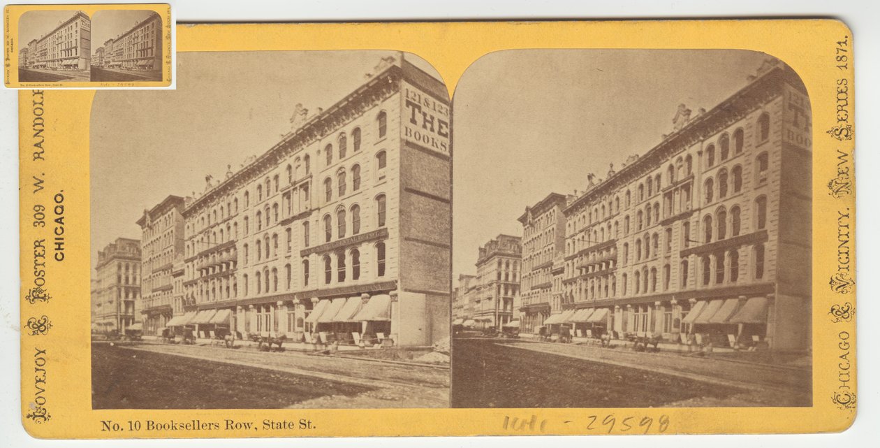 Stéréographe de Booksellers Row, Chicago, 1871 - American Photographer