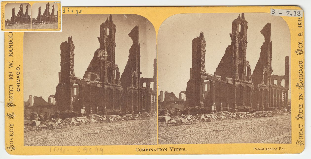 Stéréographe de Booksellers Row, Chicago, après le grand incendie de 1871, 1871 - American Photographer
