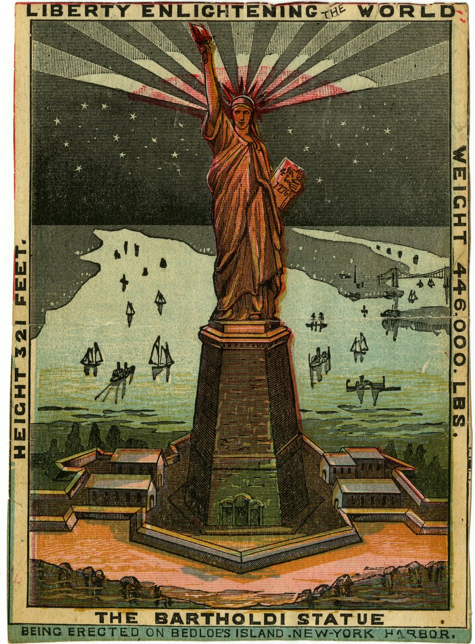 La Liberté Éclairant le Monde, c.1880s (gravure sur bois en couleur) - American School