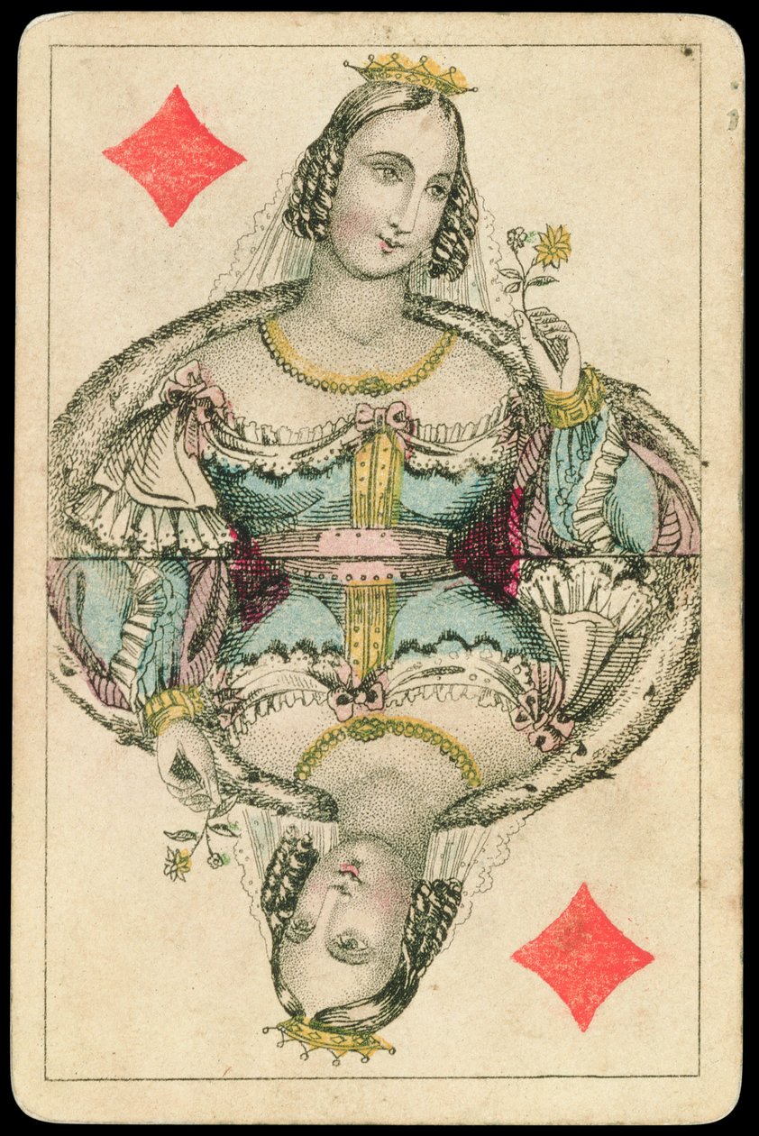 Carte à jouer : Dame de Carreau - American School
