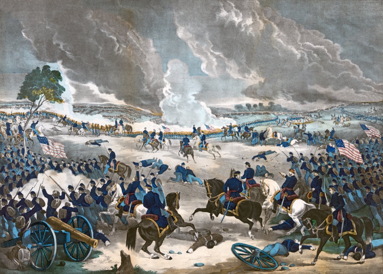La Bataille de Gettysburg, pub. 1867 - American School
