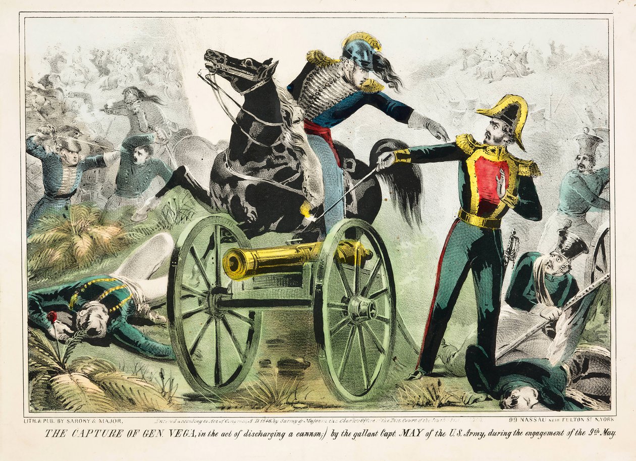 La capture du général Vega, en train de tirer un canon, par le vaillant capitaine May de l