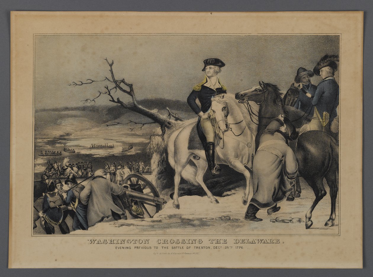 Washington traversant le Delaware, publié par Currier & Ives, New York, 1876 - American School