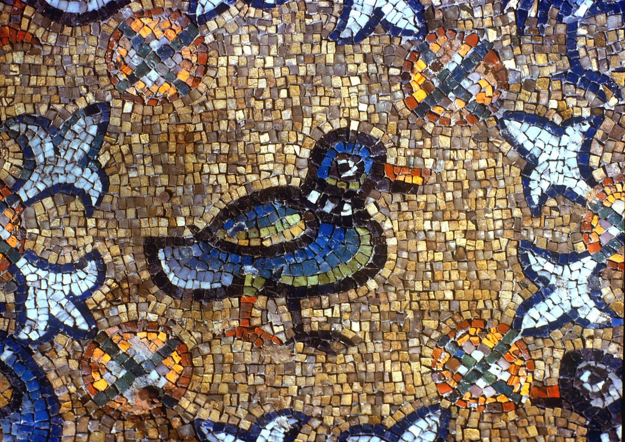 Détail du sol représentant un canard (mosaïque) - Byzantine School