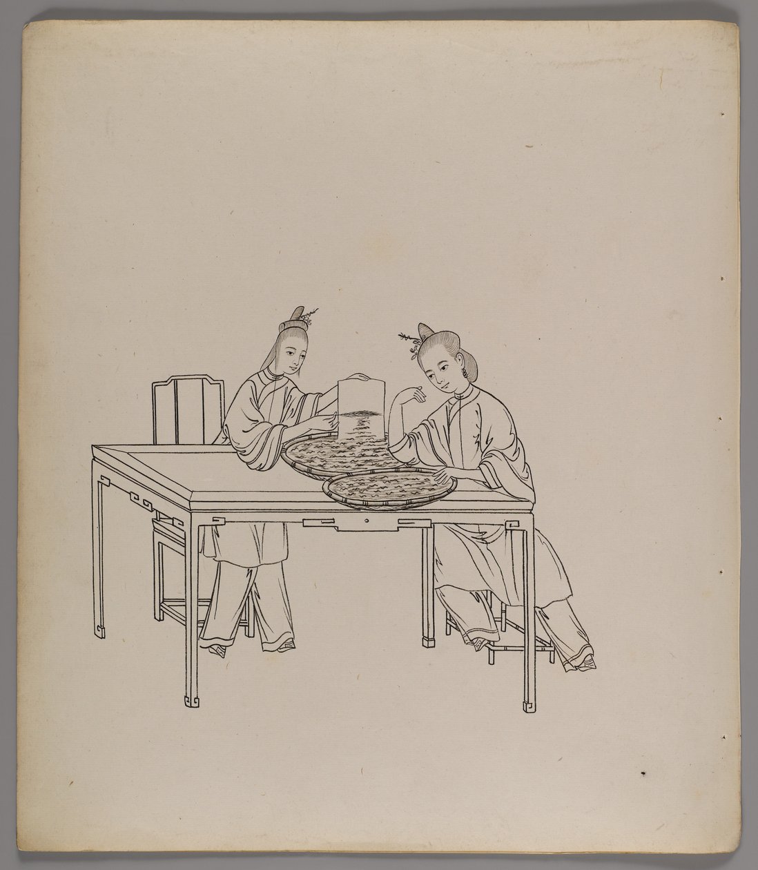 Album de feuilles séparées : Culture et production de la soie - Chinese School