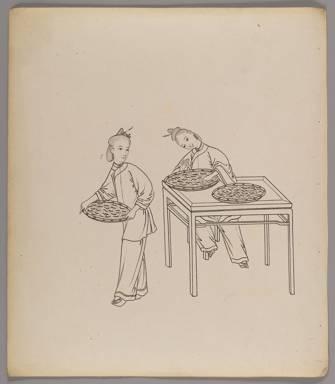 Album de feuilles séparées : Culture et production de la soie - Chinese School