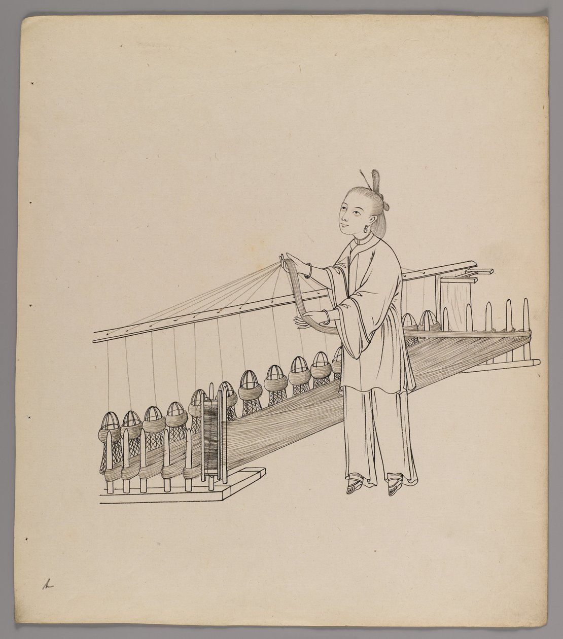 Album de feuilles séparées : Culture et production de la soie - Chinese School