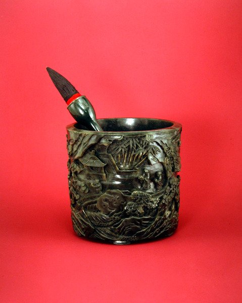 Porte-pinceaux et pinceau de savants, période Qianlong (1736-95) - Chinese School