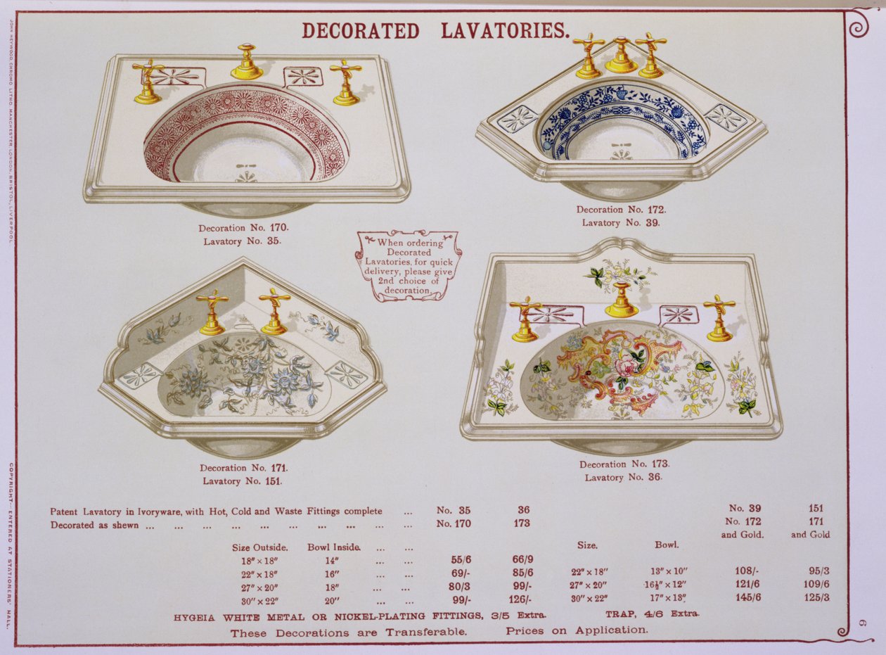 Lavabos décorés d