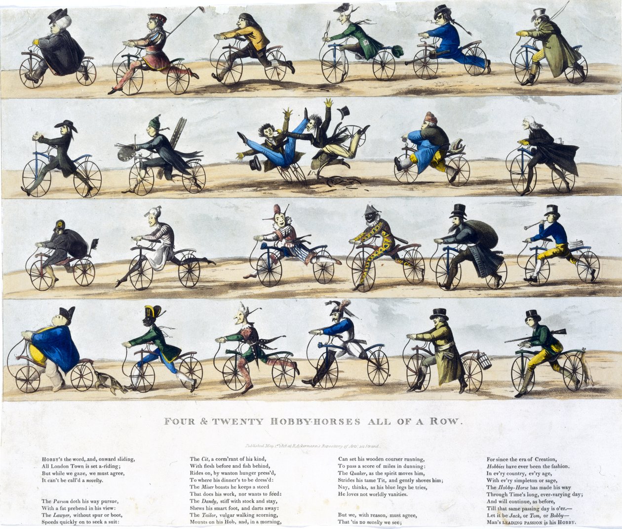 Vingt-Quatre Chevaux de Bois en Rang, 1819 - English School