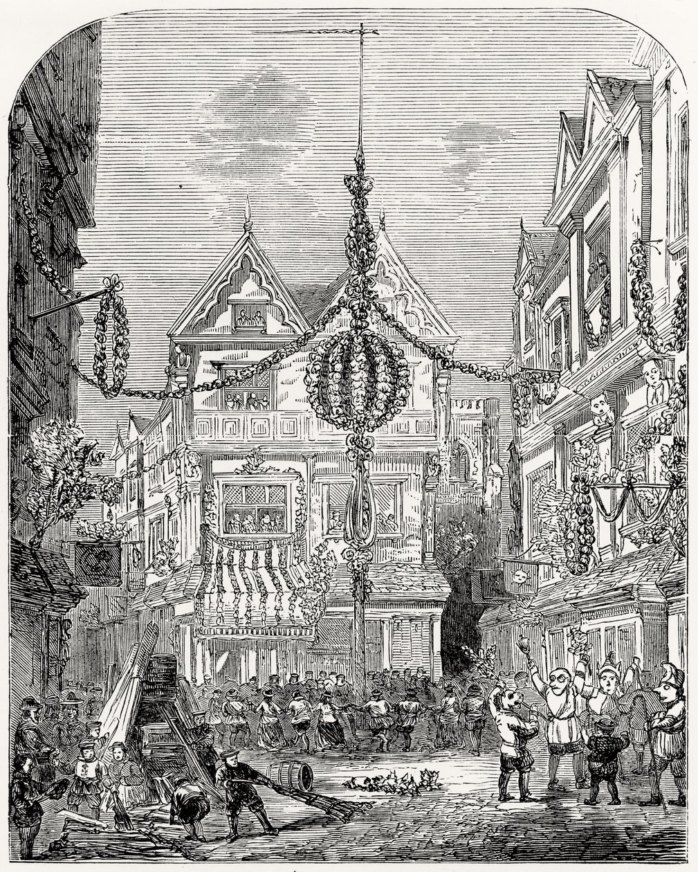 Réjouissances pour la Restauration de Charles II, mai 1660 - English School