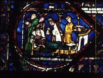 Scène de la vie de Saint Thomas Becket, fenêtres de la chapelle de la Trinité, vers 1220 - English School