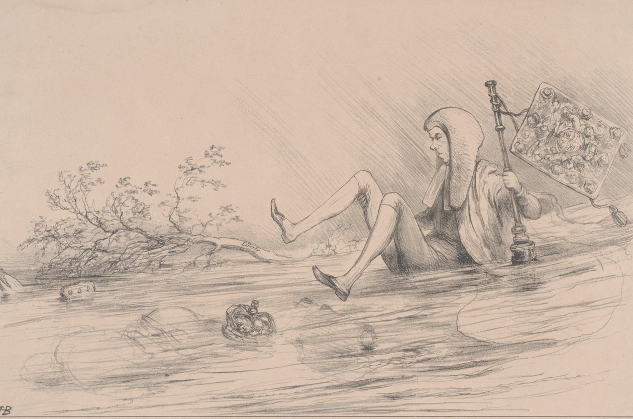 Le dernier de la race Brougham, lithographie de C. Motle, 1831 - English School