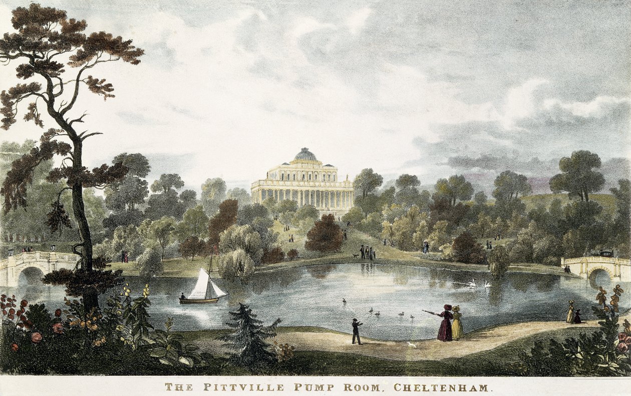 La salle des pompes de Pittville, Cheltenham, c.1835 - English School