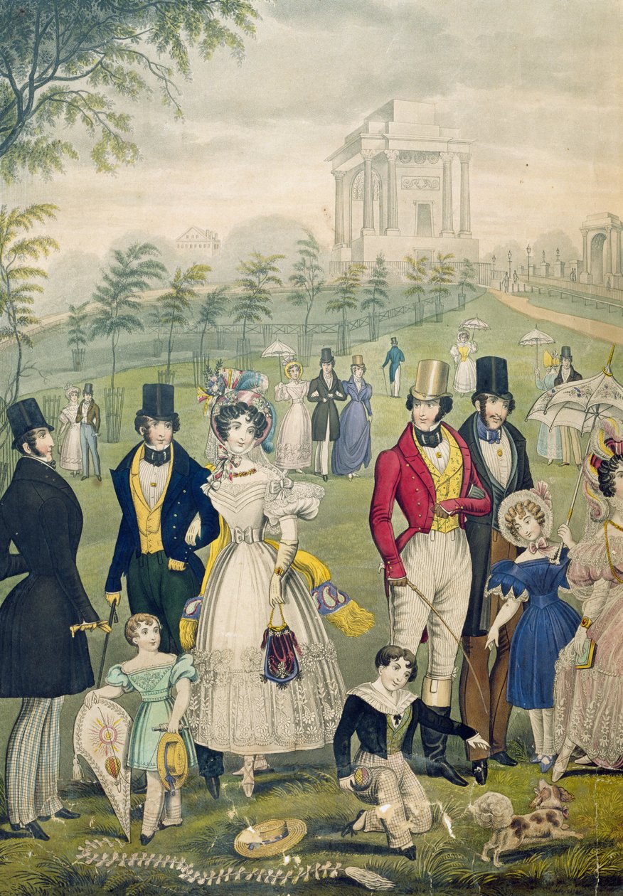 Vue du Green Park, Londres, montrant les modes de l