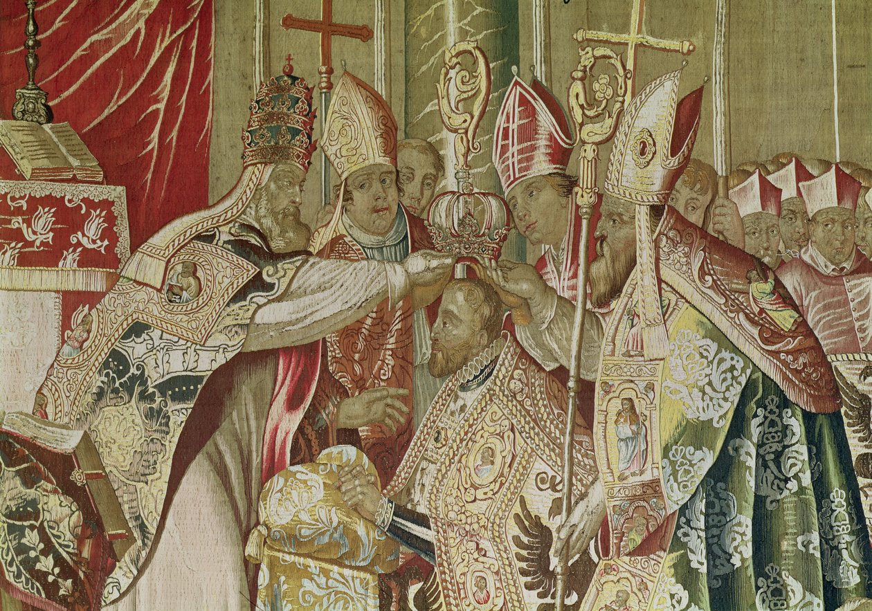 Le Couronnement de Charles V, de La Tapisserie de Charles Quint (détail) - Flemish School