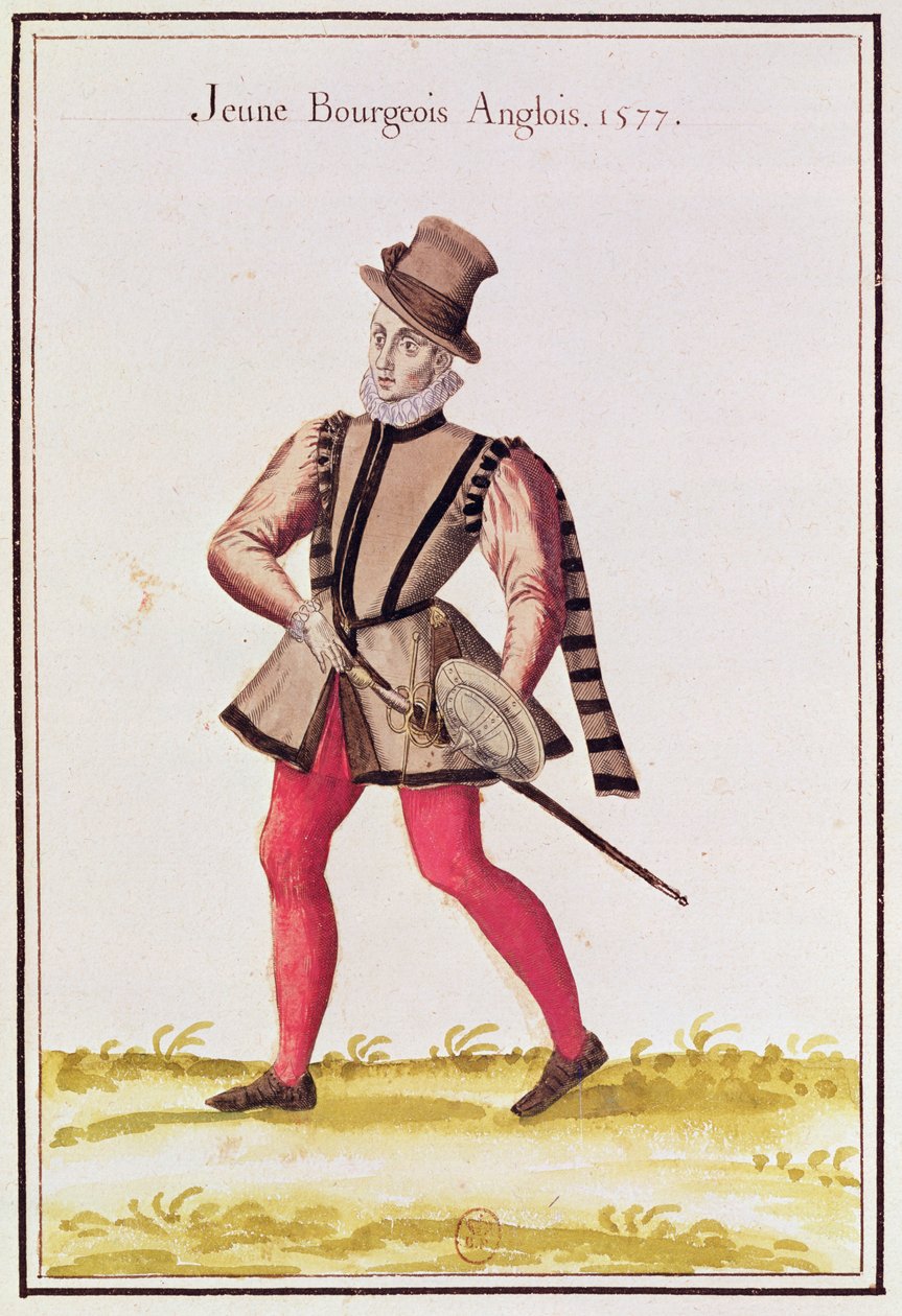 Costumes des pays du nord - un jeune citoyen anglais, 1577 - French School