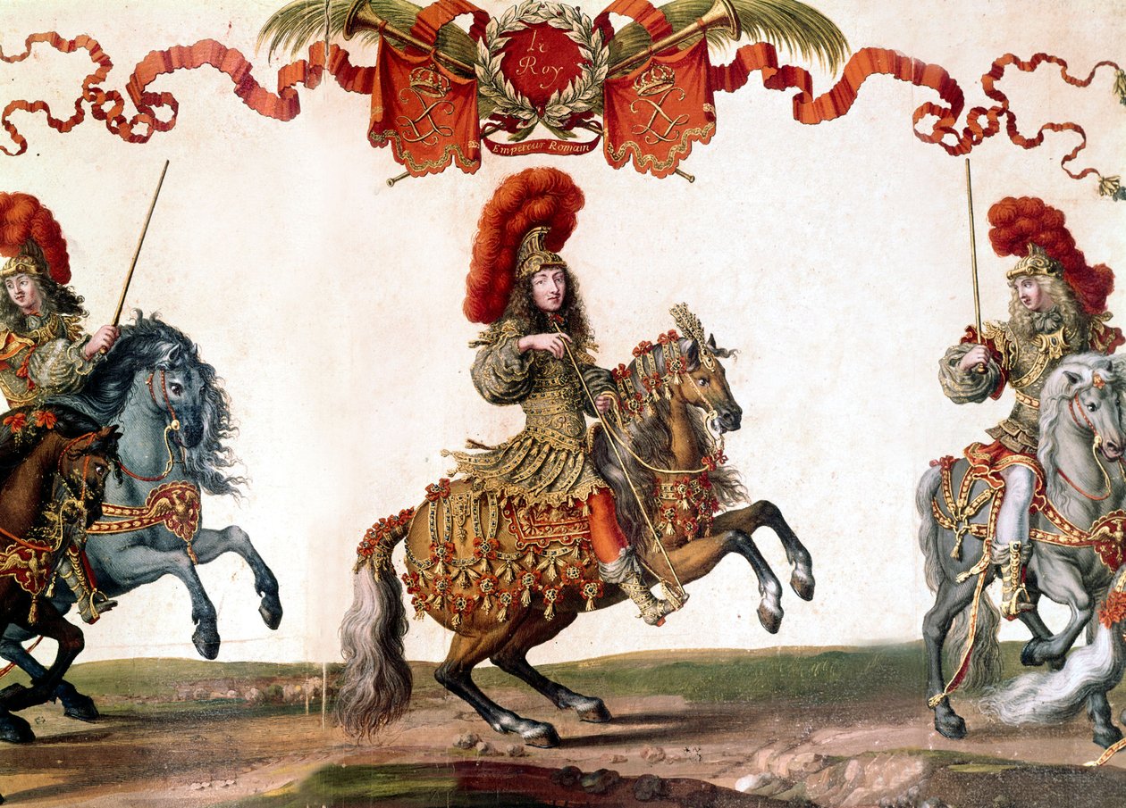Le roi Louis XIV au Grand Carrousel, miniature, 1662 - French School