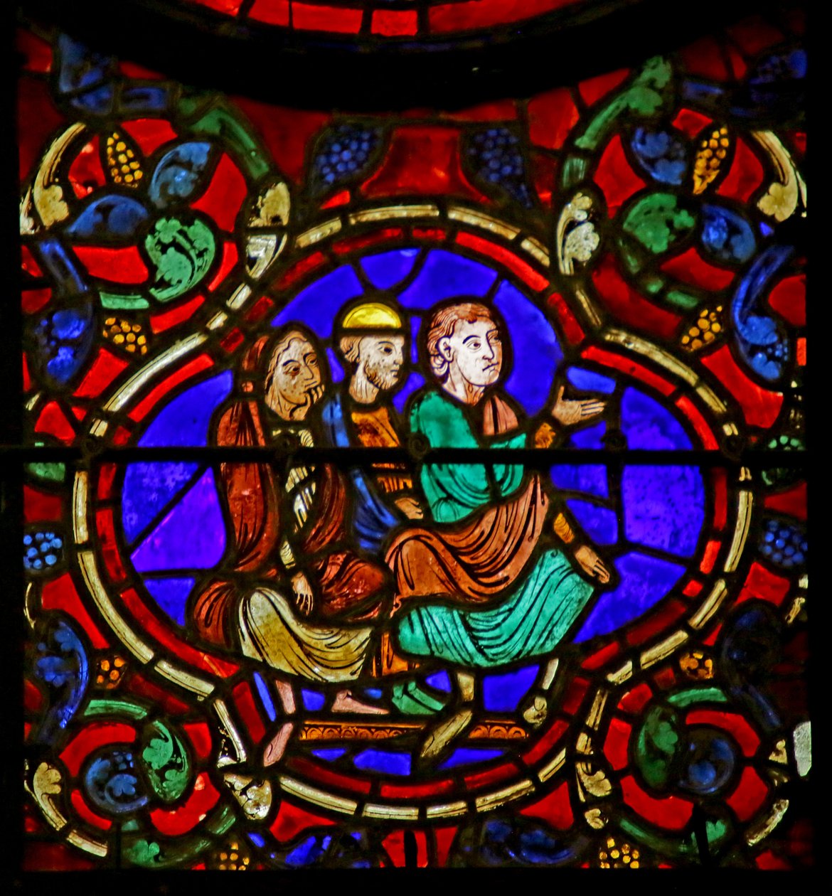 Spectateurs, scène de la vie de Saint Martin, cathédrale de Chartres - French School