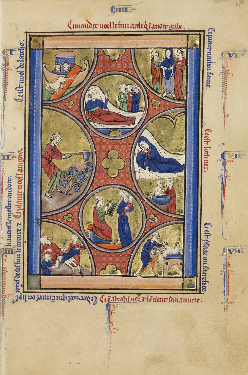 Scènes des vies de Noé et Abraham, c.1250-60 - French School