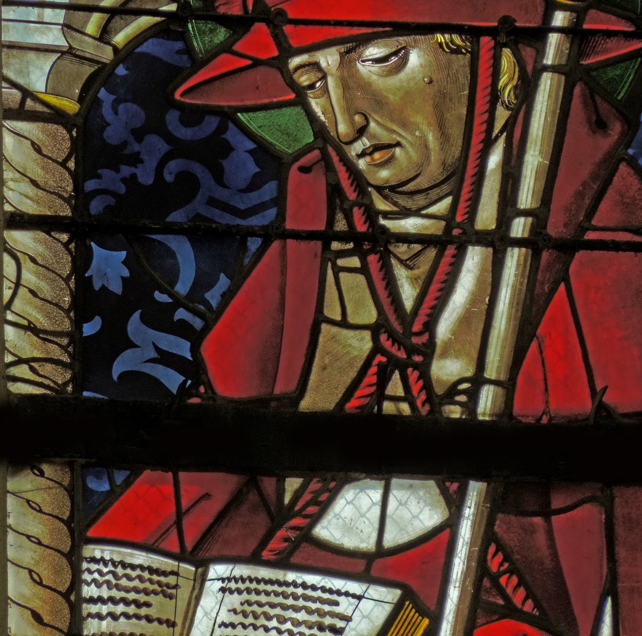 Vitrail représentant Saint Jérôme - French School