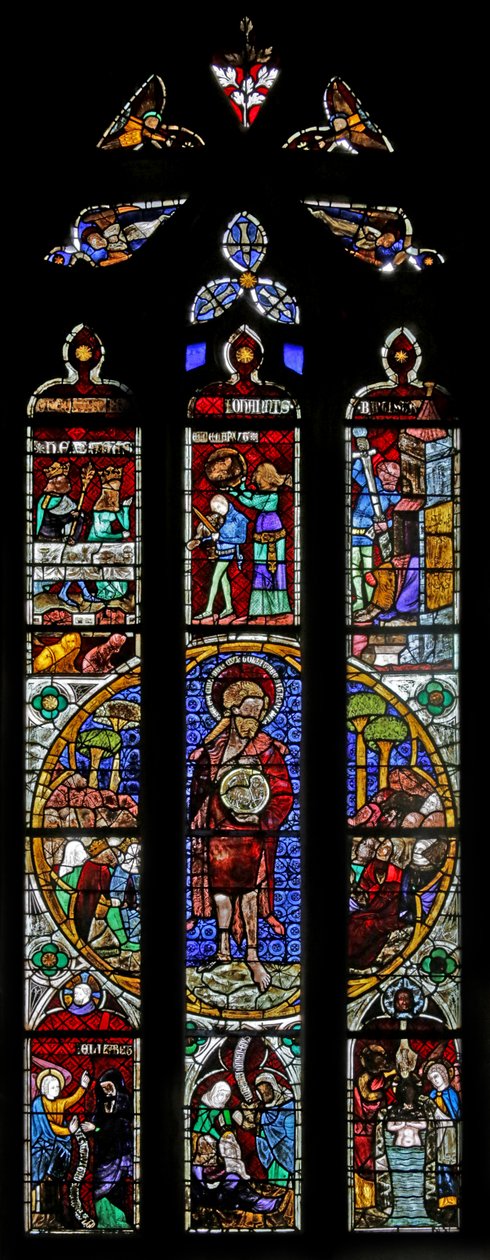 Vitrail représentant Saint Jean-Baptiste - French School