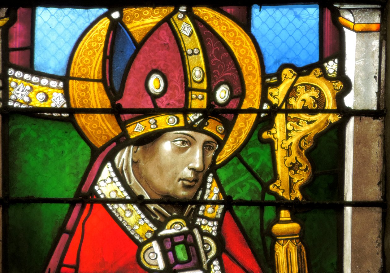 Vitrail représentant Saint Nicolas - French School