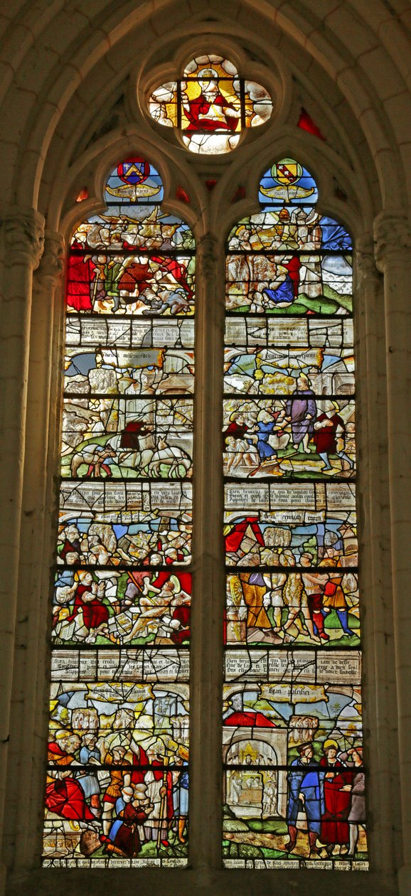 Vitrail représentant les Béatitudes - French School