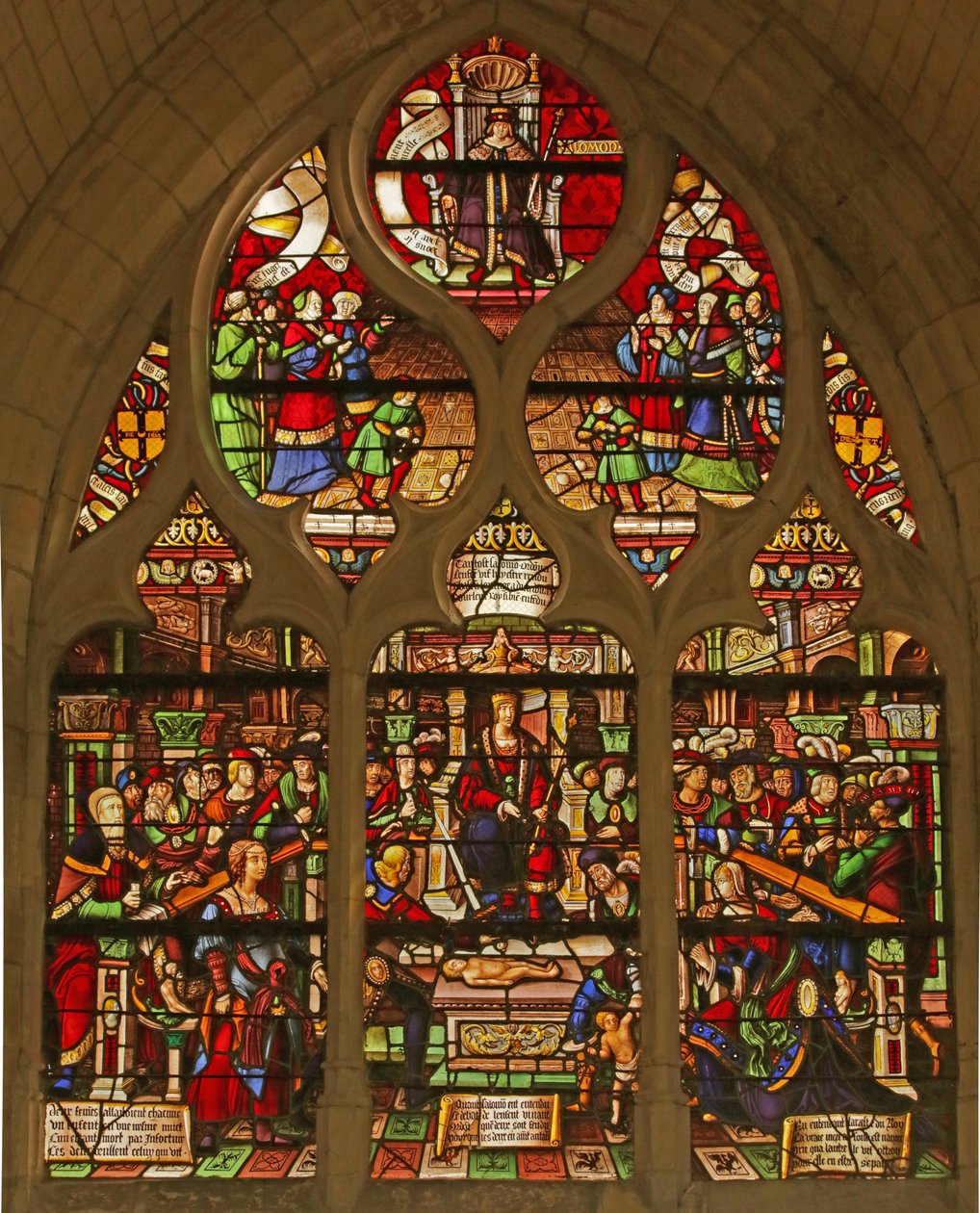 Fenêtre représentant le Jugement de Salomon - French School