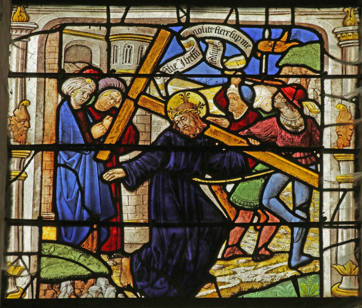 Vitrail représentant la Via Crucis - French School