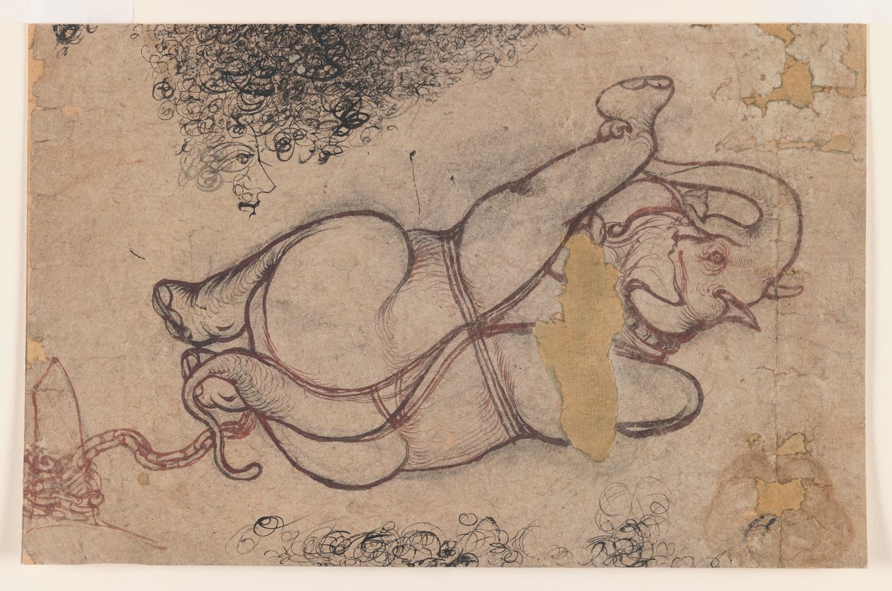 Éléphant enchaîné, c.1780 - Indian School