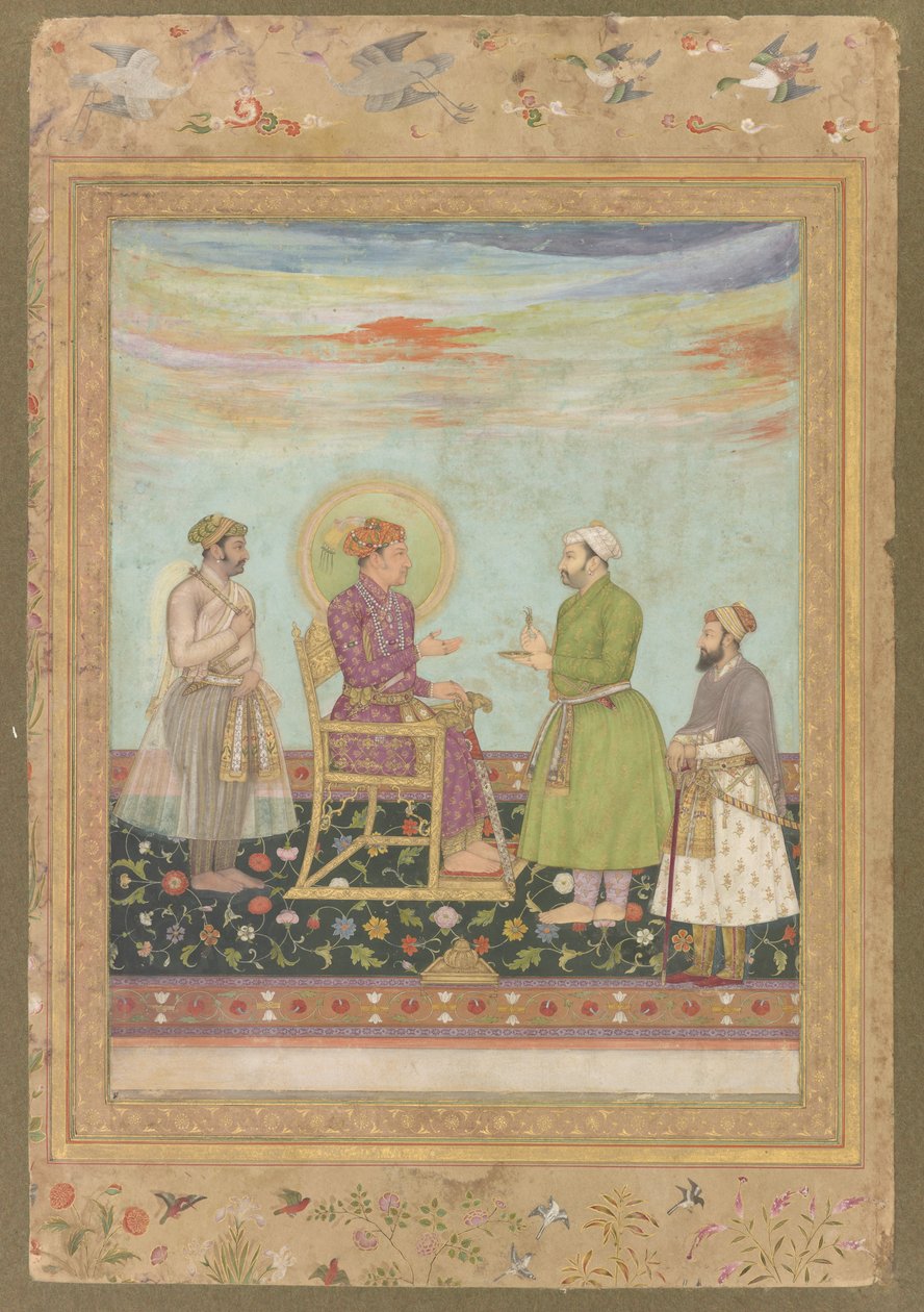 Jahangir avec Asaf Khan et Shayista Khan, de l