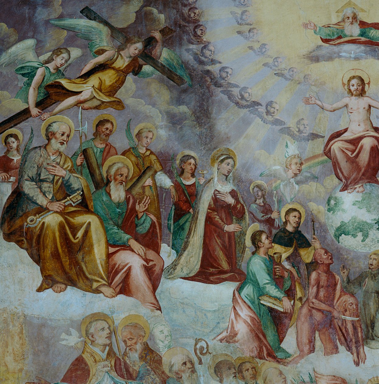 Détail représentant le Jugement Dernier et les Saints, dans l