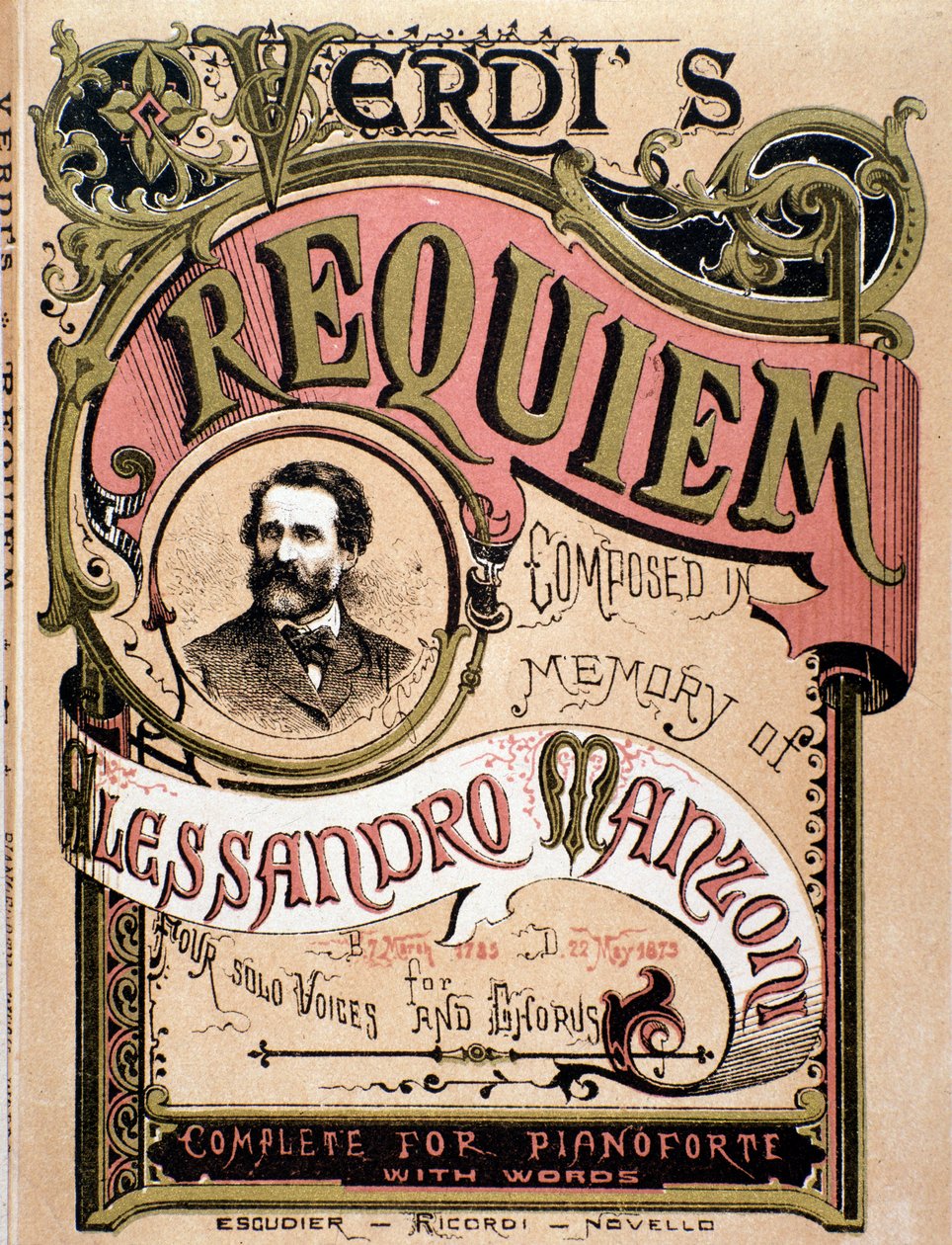 Frontispice pour le Requiem de Verdi, 1874 - Italian School
