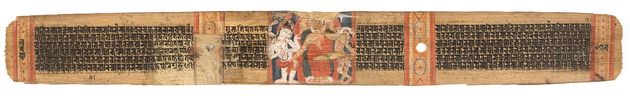 Folio 126b Descente du Bouddha du ciel, du Astasahasrika Prajnaparamita - Nepalese School