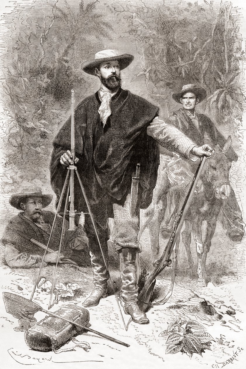 Édouard François André lors de son expédition botanique dans les contreforts des Andes en 1875-76 - Spanish School