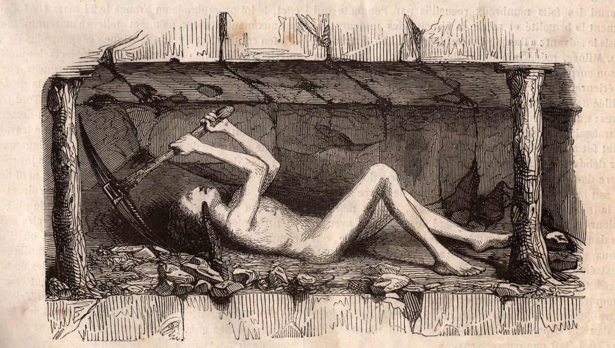 Un jeune homme, allongé au sol et ramassant le plafond d
