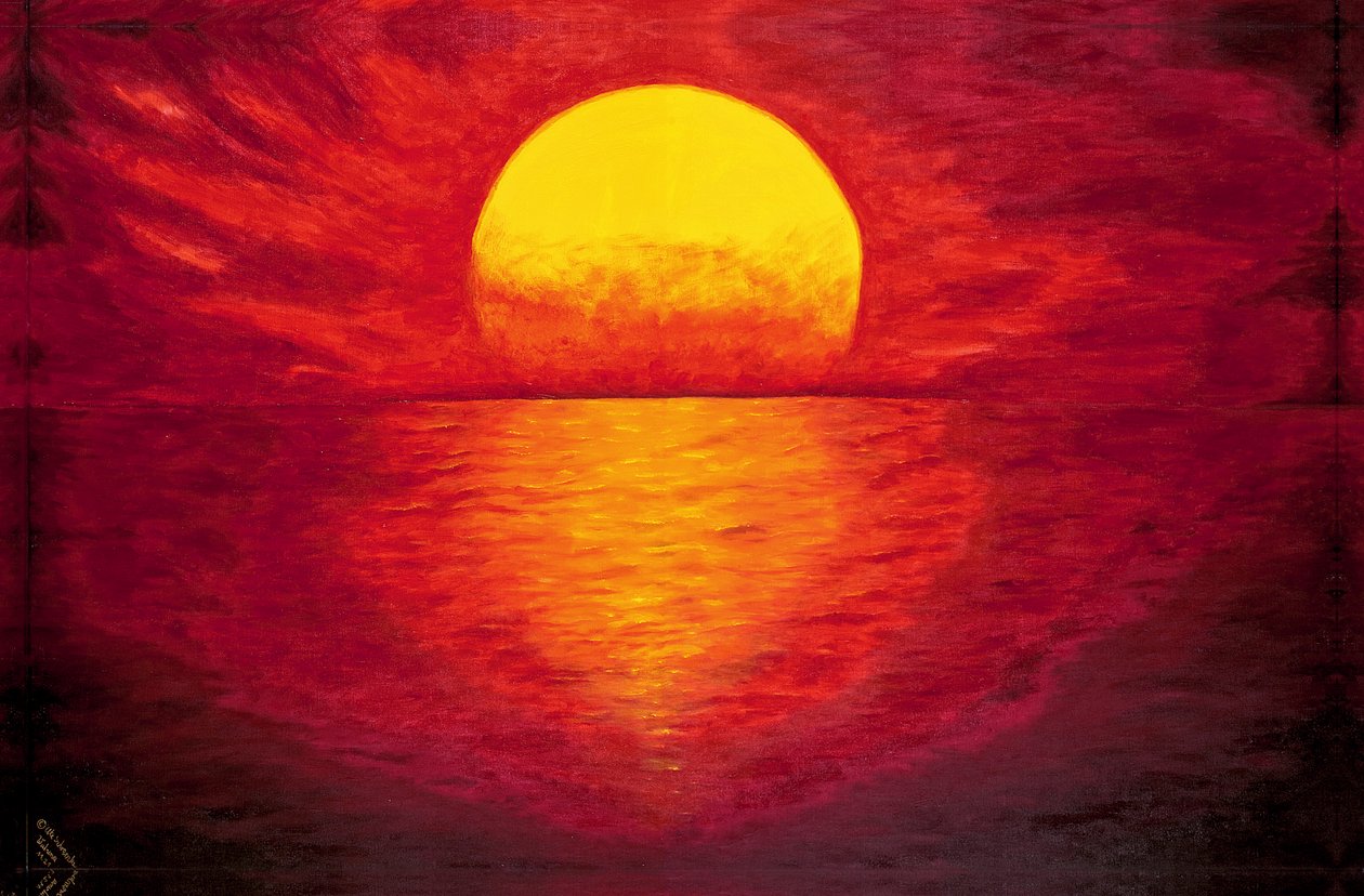 Coucher de soleil enflammé sur la mer - Ute Schramke
