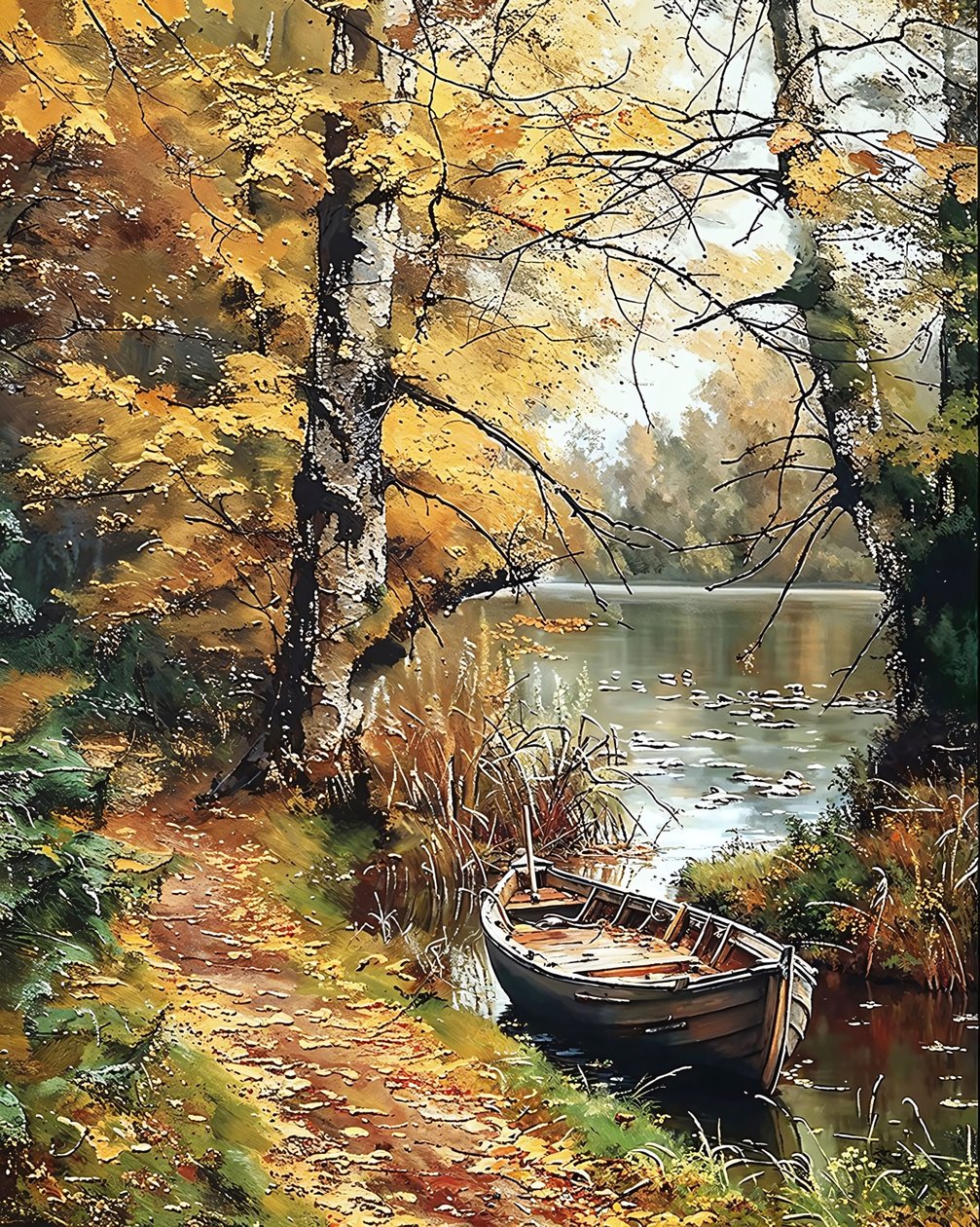 Un bateau en bois au milieu d