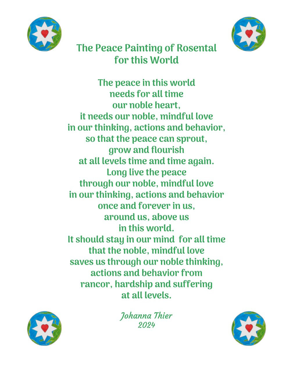 La peinture de paix de Rosental pour ce monde - Johanna Thier