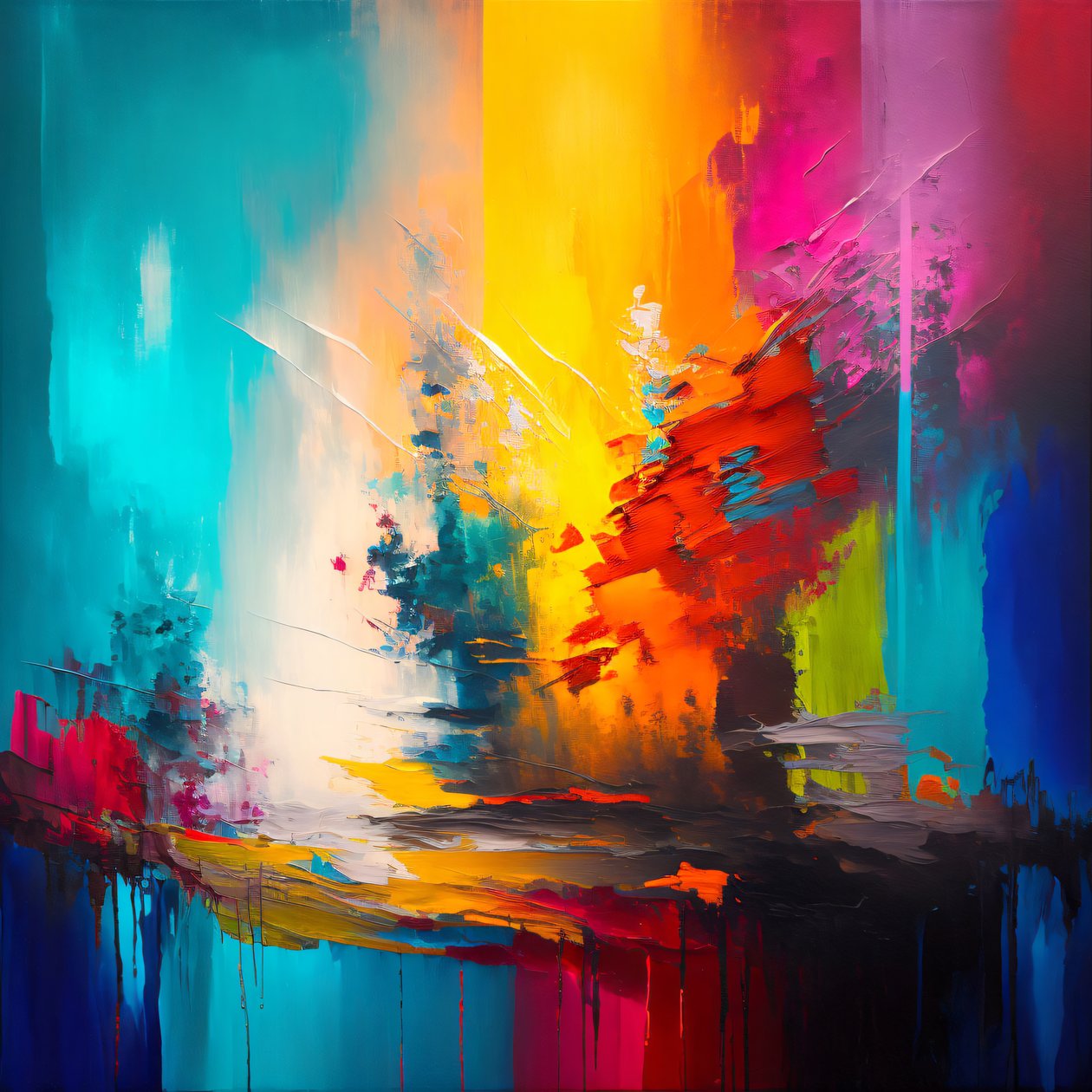 Art abstrait avec arrière-plan de couleurs vibrantes, décoration d
