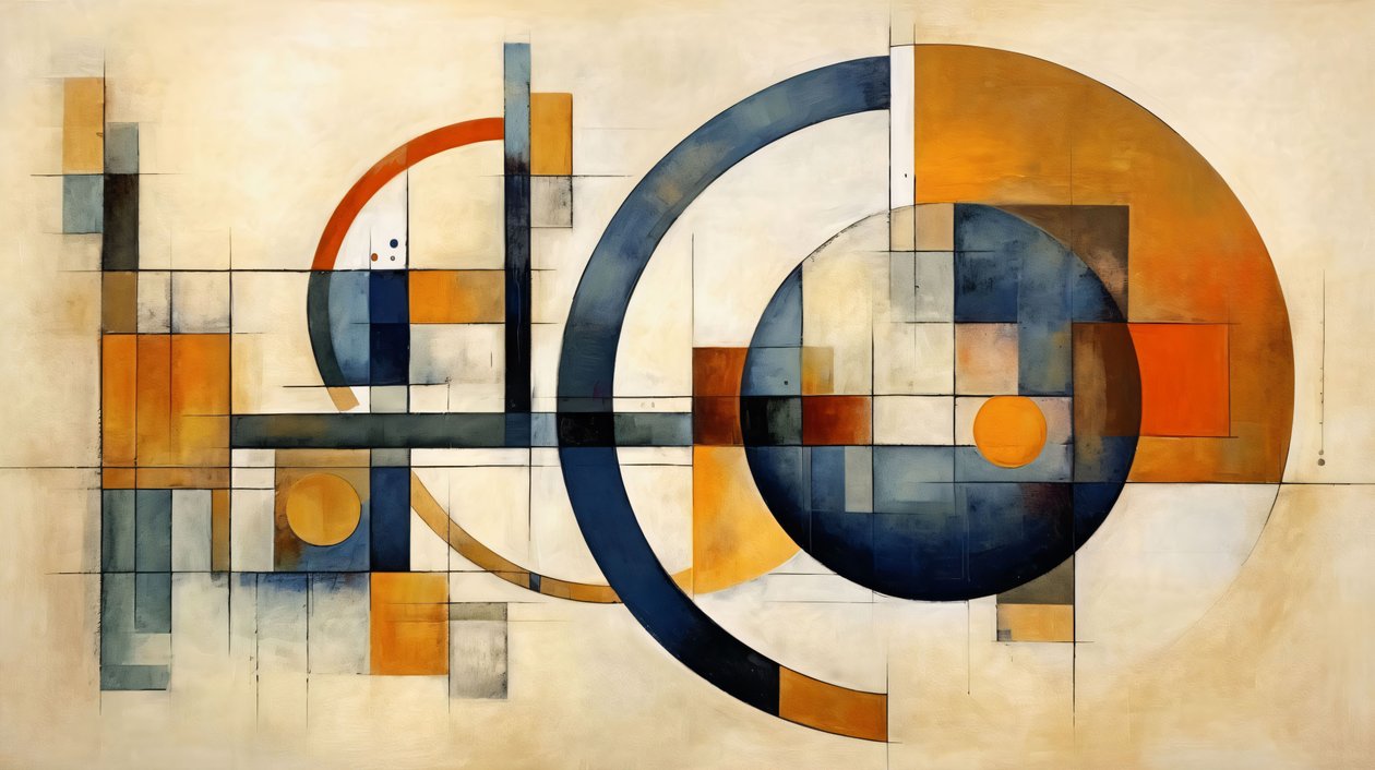 Mathématiques  Géométrie peinture abstraite formes, impressions sur toile personnalisées en ligne - F. Abderrahim
