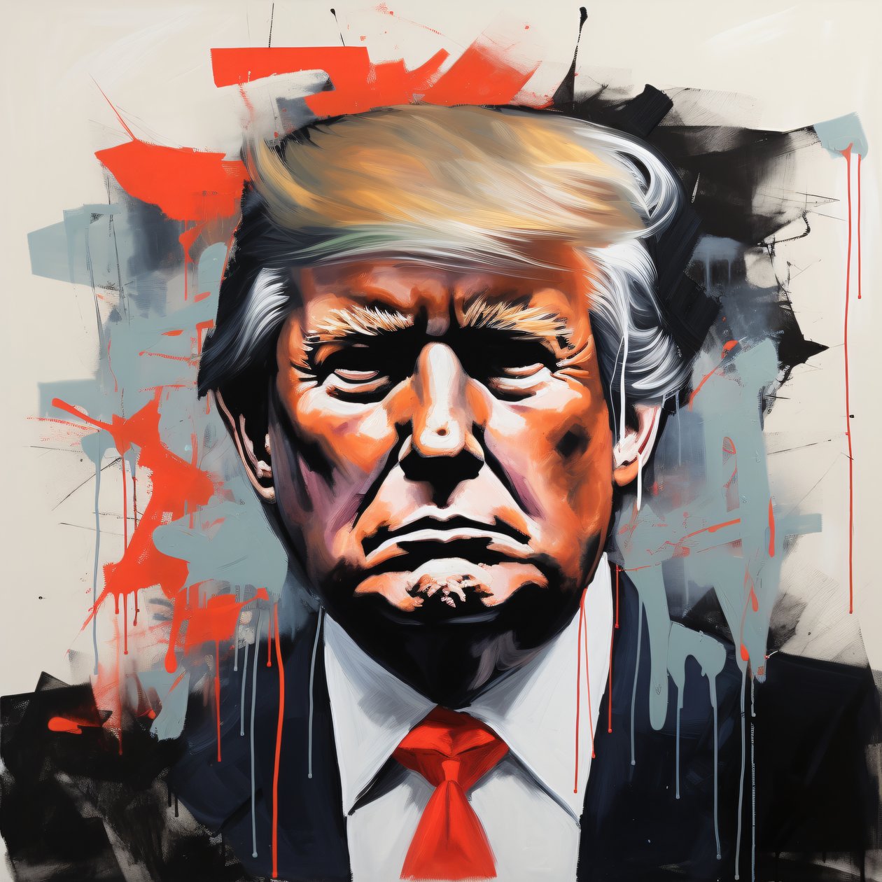 Impression sur toile de la peinture de Donald Trump, décoration murale encadrée - F. Abderrahim