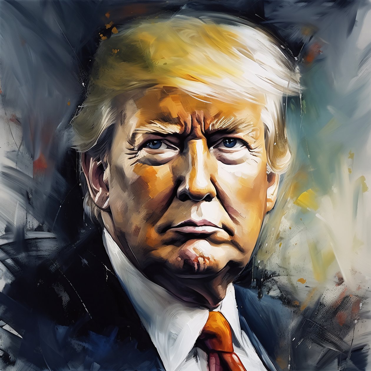 Donald trump painting, large poster art prints, wall Home Decor - F. Abderrahim