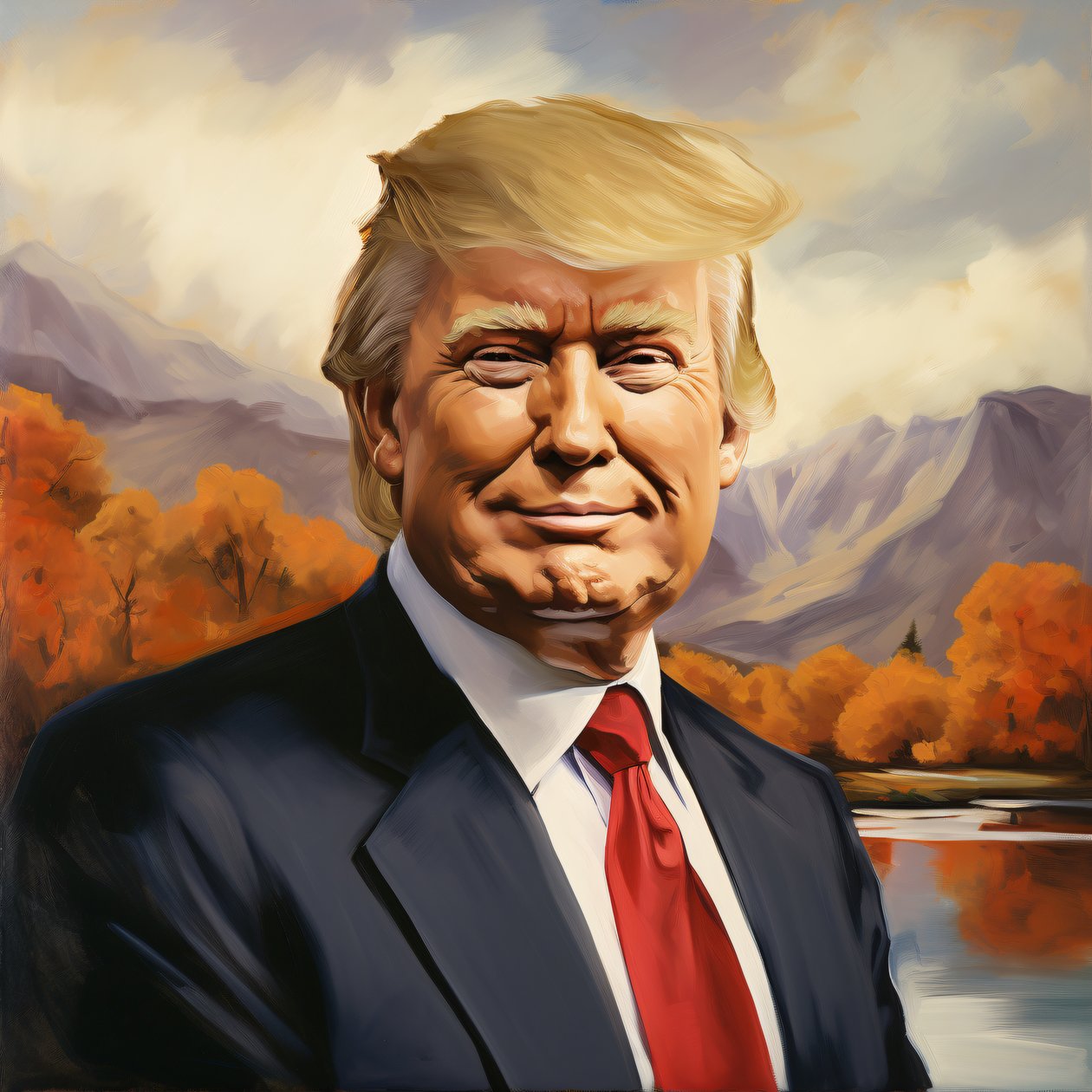 Peinture Donald Trump, Portraits de président, art mural décoratif et impressions sur toile - F. Abderrahim