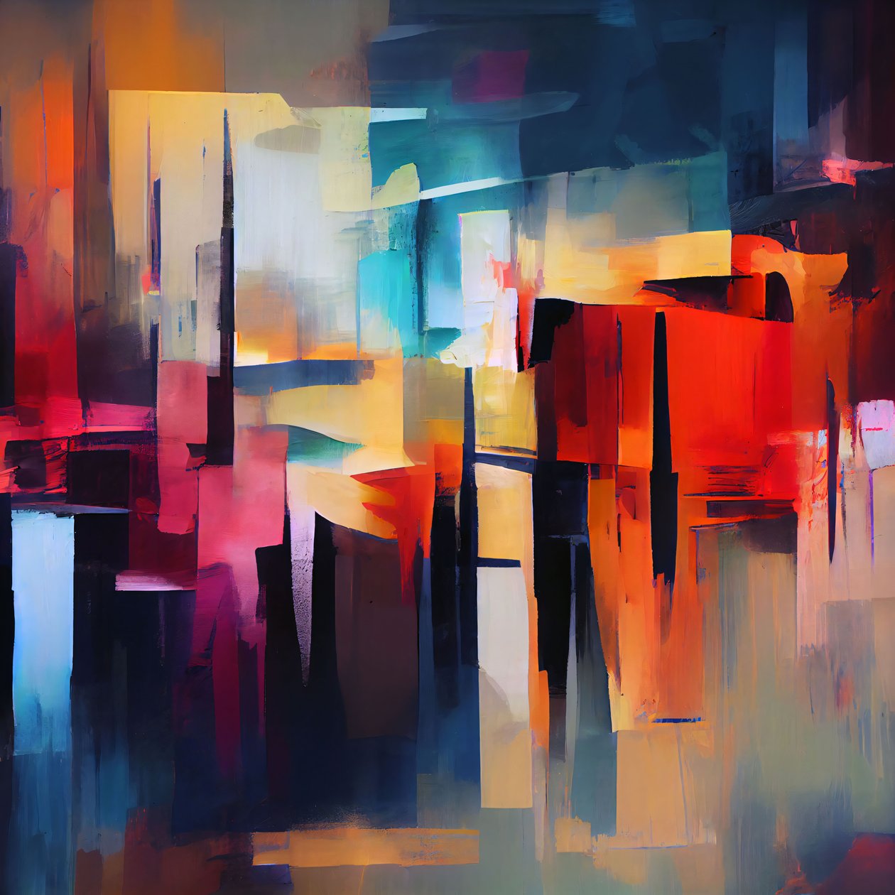 Composition abstraite vibrante, décoration murale | print on demand uk - F. Abderrahim