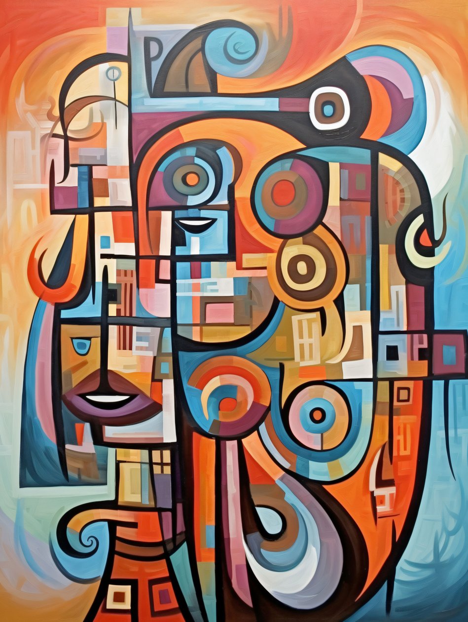 Magnifique graffiti cubiste, idées de décoration murale moderne - F. Abderrahim